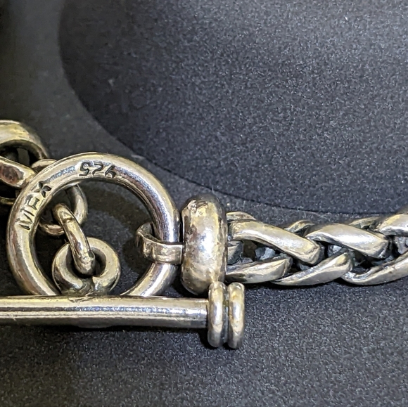 925/Sterling silver wheat chain bracelet men/women - Picture 2 of 3